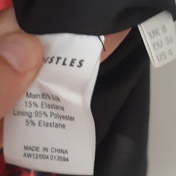 Nwot Whistles "Coletta" silk long sleeve dress, Red Animal Print stitch fix 36eu - Picture 8 of 9